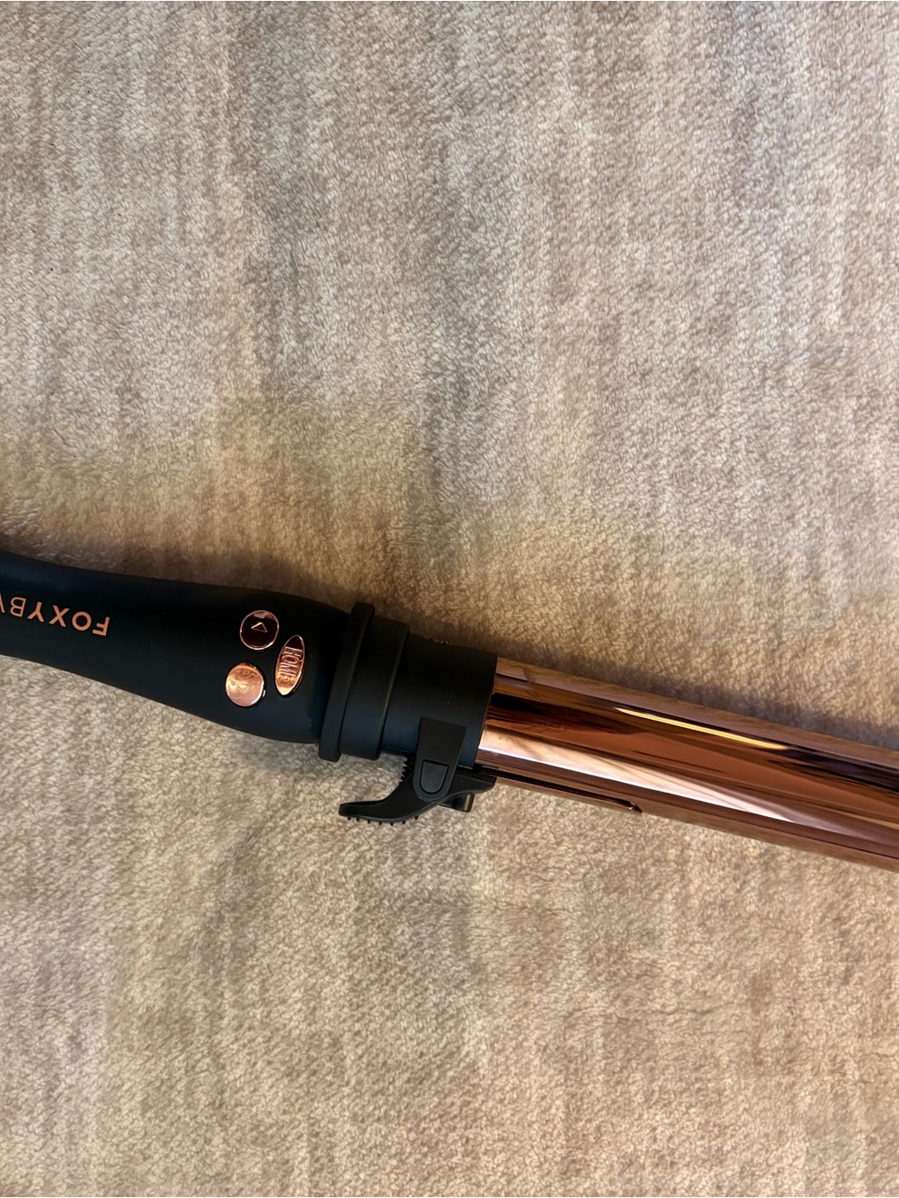 FoxyBae Rose Gold Curling Wand with Black Handle